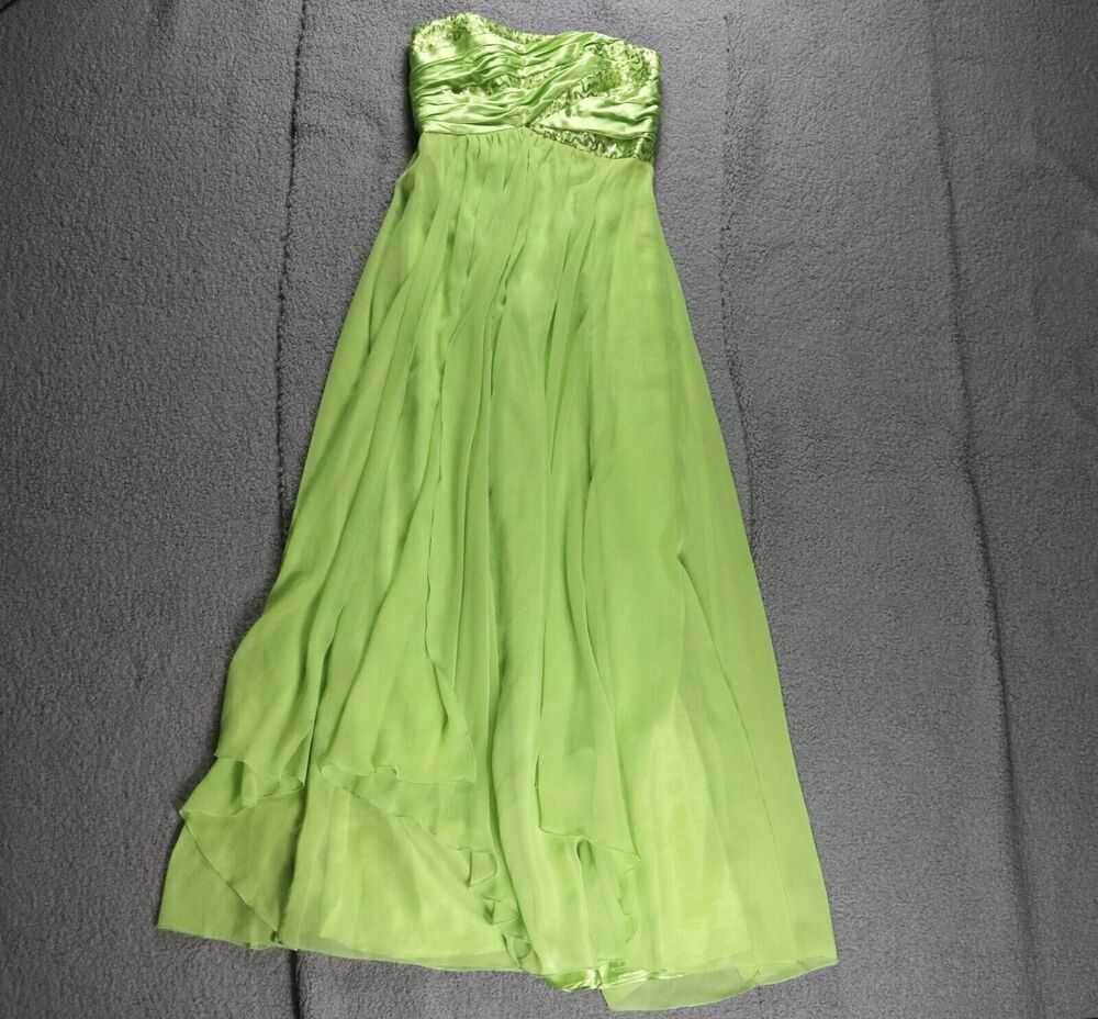 New Gunne Sax Jessica McClintock Dress 7 Green Maxi Sequin  Fairycore Whimsy